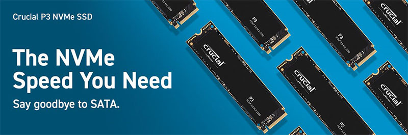 Ổ cứng SSD Crucial P3 1TB NVMe 3D-NAND M.2 PCIe Gen3 x4 (CT1000P3SSD8)