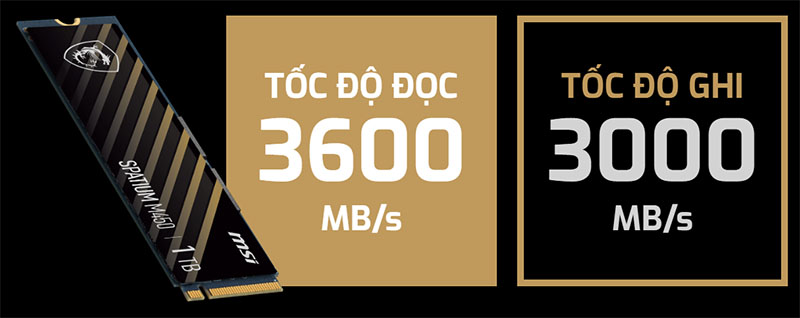 Ổ cứng SSD MSI Spatium M450 1TB M.2 PCIe NVMe Gen 4.0