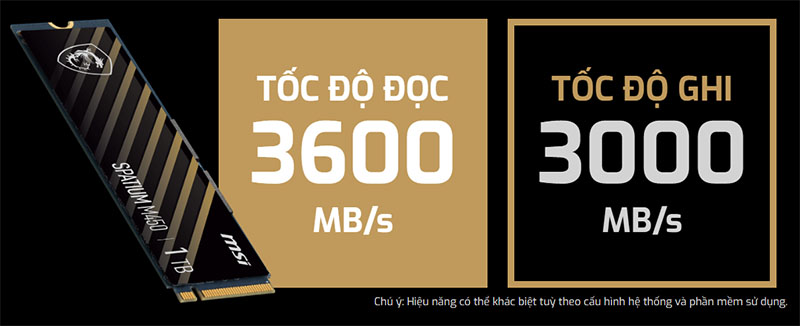 Ổ cứng SSD MSI Spatium M450 M.2 PCIe NVMe Gen4 x4 500GB