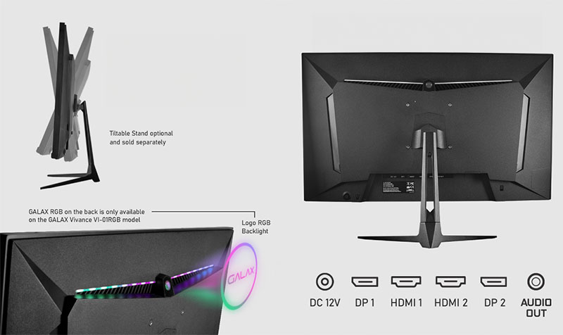 Màn hình GALAX VIVANCE-01 (27 inch - 2K - IPS - 165Hz - 1ms - Flat - HDR - G-Sync) chuyên game