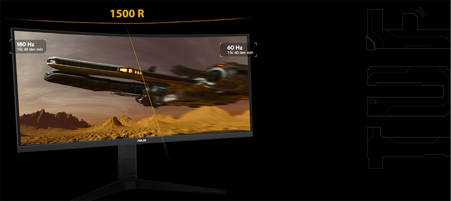 Màn hình cong Asus TUF Gaming VG34VQL3A (34 inch - 2K - VA - 180Hz - 1ms) chuyên game