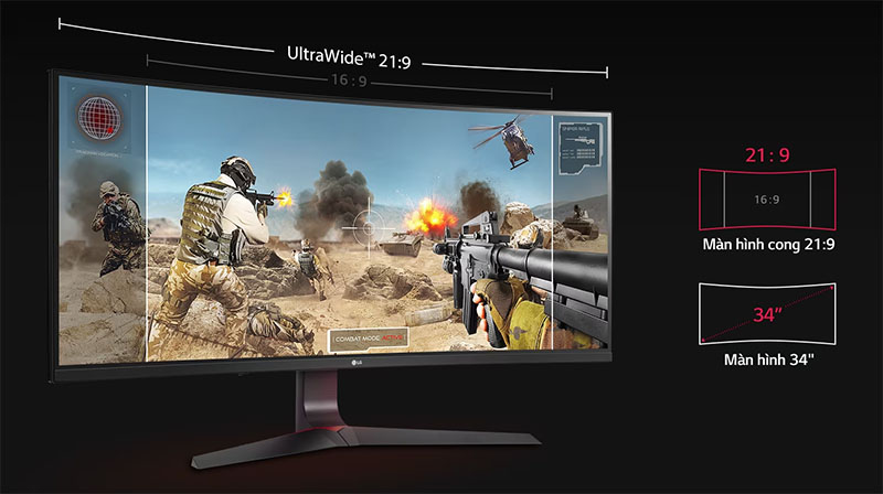 Màn hình cong LG 34GL750-B (34 inch - WFHD - IPS - 144Hz - 5ms) chuyên game