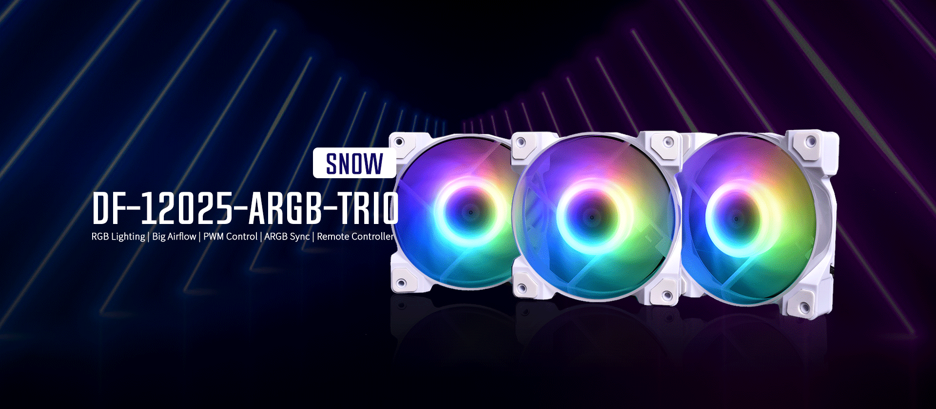 Bộ 3 Quạt tản nhiệt ID-COOLING DF-12025-ARGB TRIO SNOW