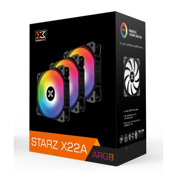 Bộ 3 Quạt tản nhiệt XIGMATEK STARZ X22A (ARGB - 3 PACK - Controller)