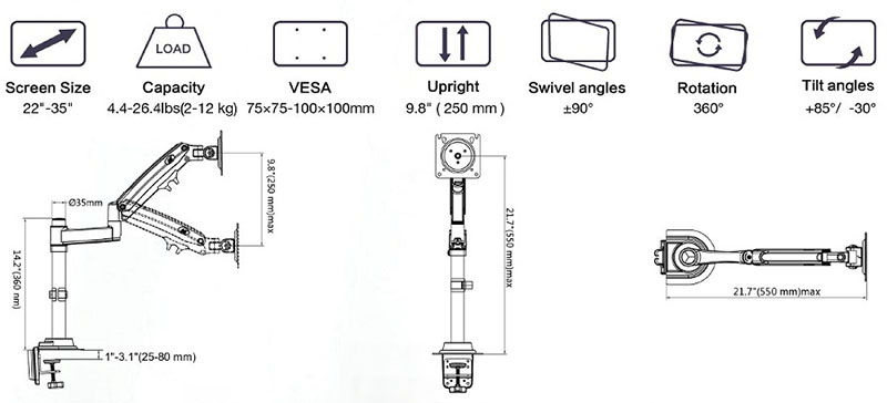 Giá treo màn hình máy tính North Bayou NB-H100